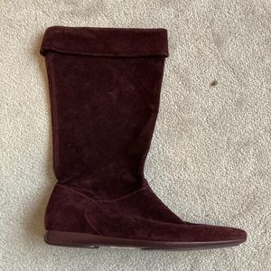 Franco Sarto Eggplant Purple Calf Suede Boots